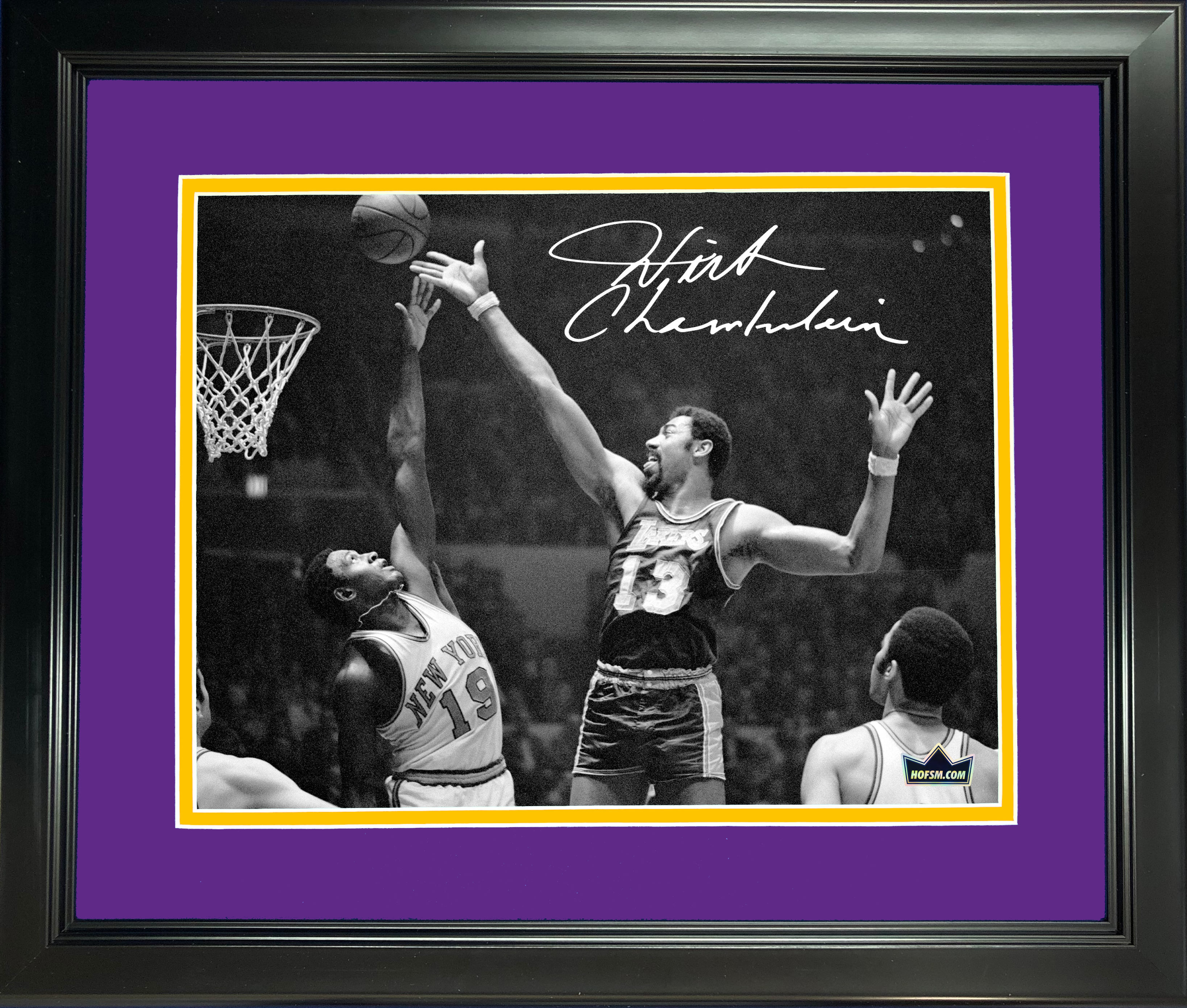 Framed Wilt Chamberlain Facsimile Laser Engraved Signature Auto 11"x14" Basketball Photo HOFSM Holo