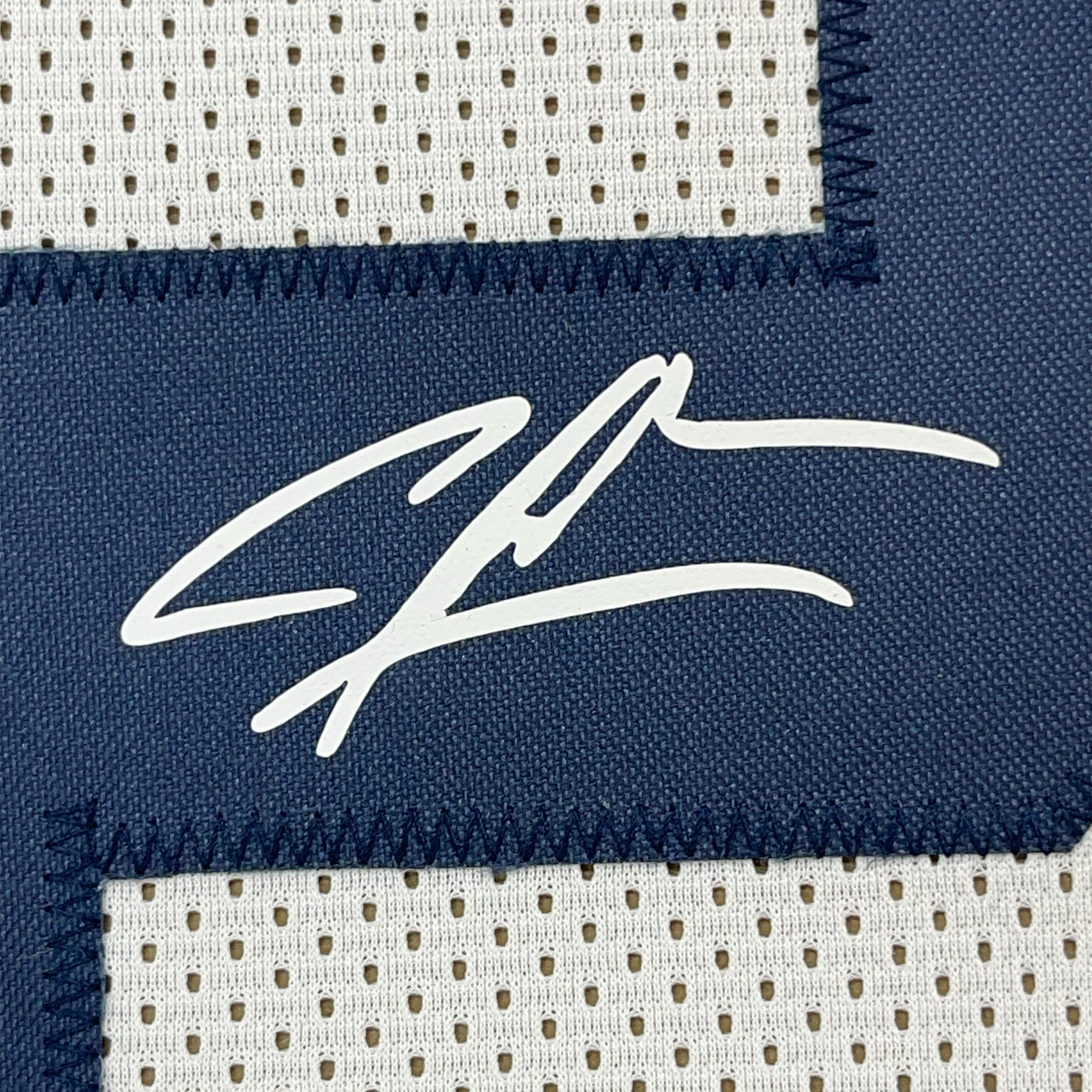 Framed Facsimile Autographed Charles Woodson 35x39 Michigan White Reprint Laser Auto College Football Jersey Size Men's XL