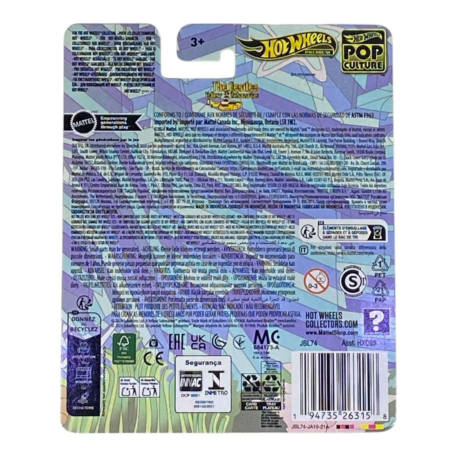 Hot Wheels The Beatles Yellow Submarine - Pop Culture Collection