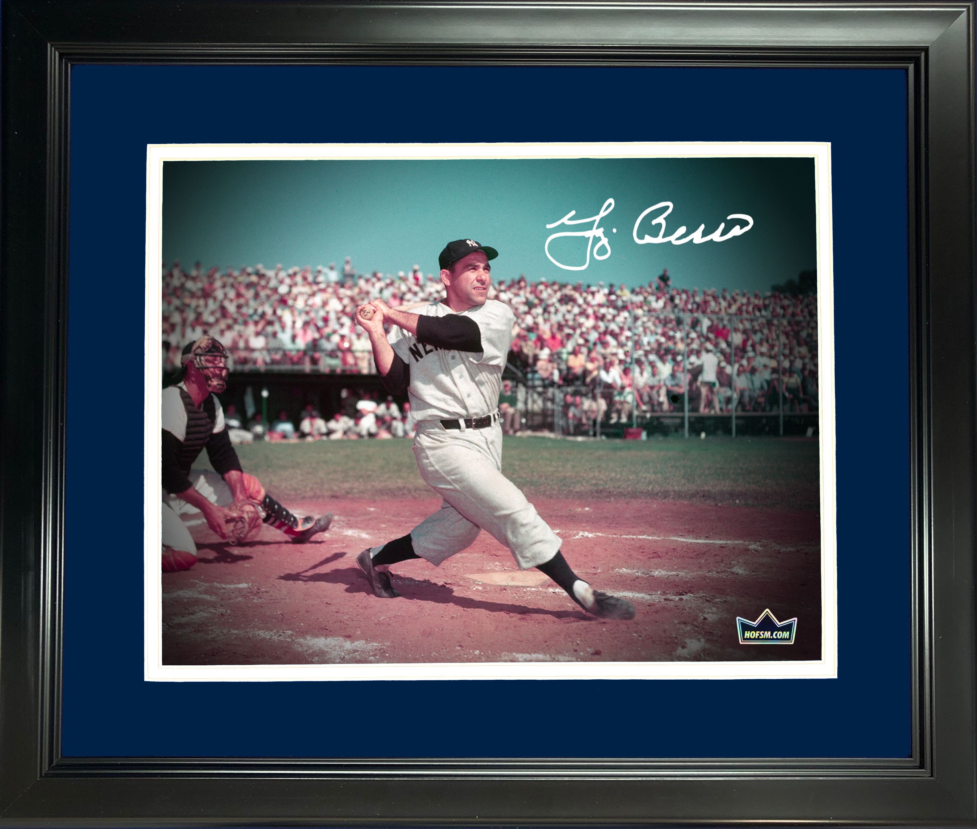 Framed Yogi Berra New York Yankees Facsimile Laser Engraved Signature Auto 11"x14" Baseball Photo HOFSM Holo