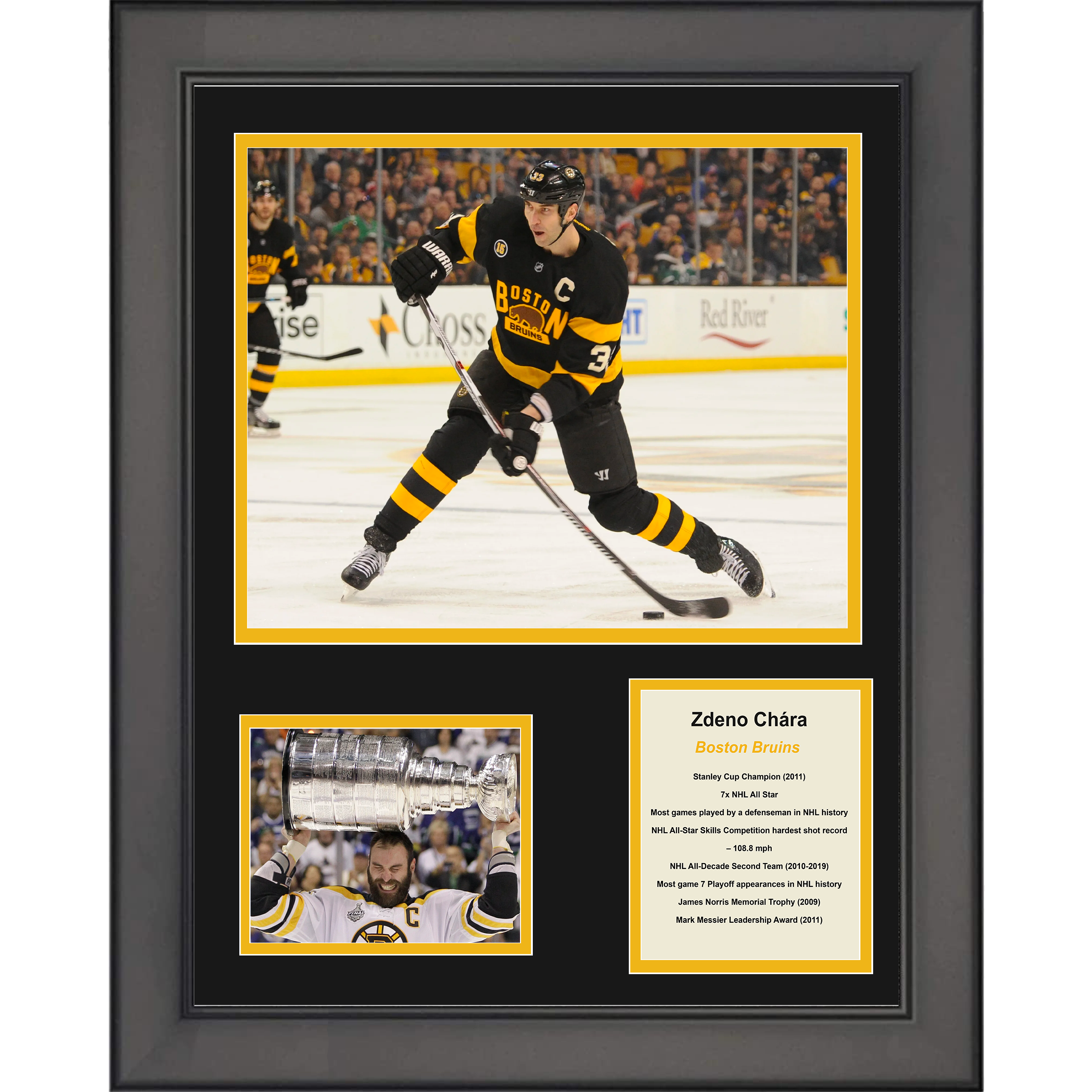 Framed Zdeno Chara Hall of Fame Boston Bruins 11"x14" Hockey Three Photo Collage