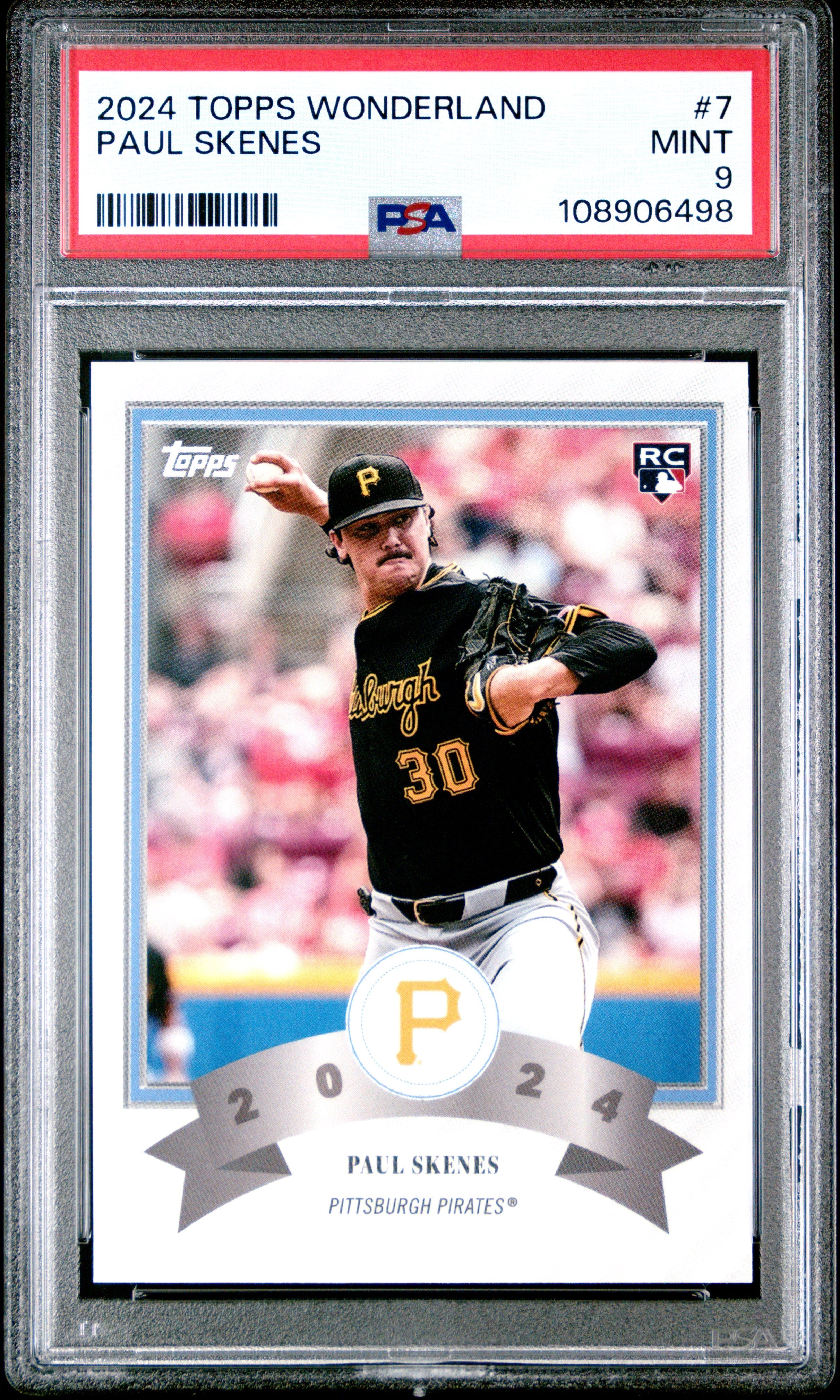 Graded 2024 Topps Wonderland Paul Skenes #7 Rookie RC Baseball Card PSA 9  Mint