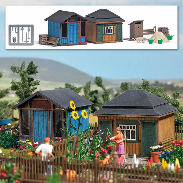 Busch 1617 HO Scale Garden - Summer Sheds -- Laser-Cut Kit