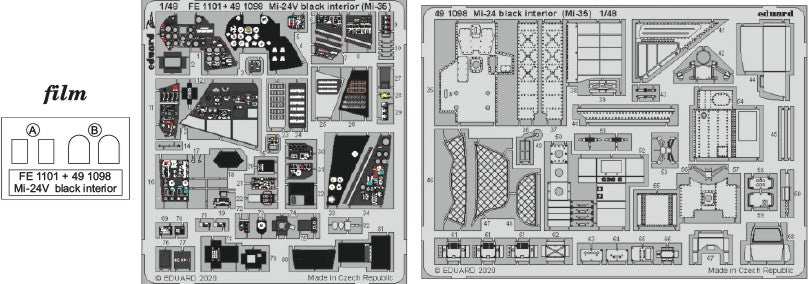 Eduard 491098 1/48 Aircraft- Mi24 Interior Black (Mi35) for ZVE (Painted)(D)