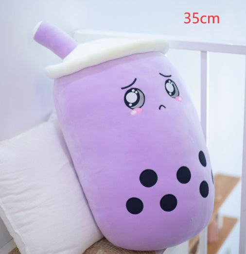 Plush Boba Tea Pillow – Soft Stuffed Bubble Tea Cup Cushion Gift