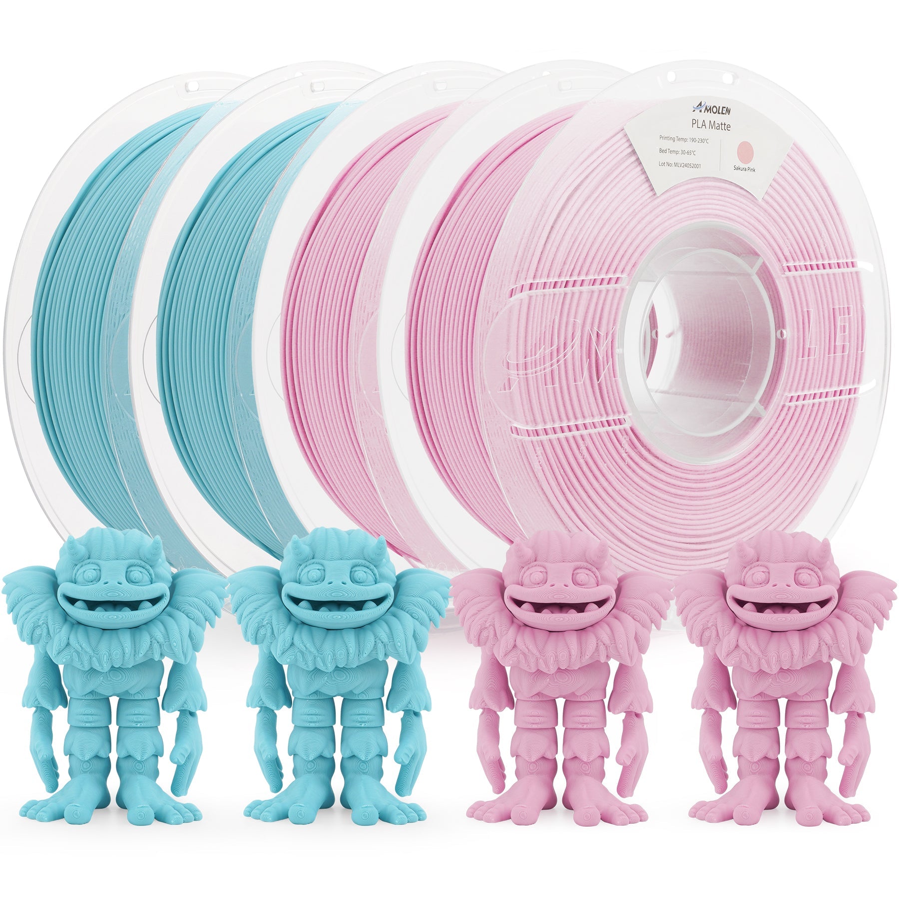 PLA Matte Basic 1.75mm Bundle, 4KG