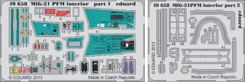 Eduard 49658 1/48 Aircraft- MiG21 PFM Interior for EDU (Painted)