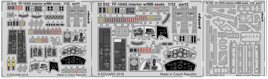 Eduard 32932 1/32 Aircraft- TF104G Interior w/MB Seats for ITA (Painted)