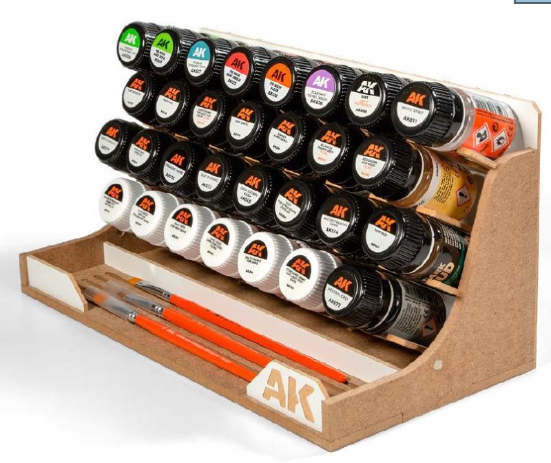 AK Interactive ORG35 Modular Paint Organizer Stand for 35ml (Holds 30 Bottles &