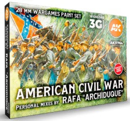 AK Interactive 11764 American Civil War Gaming 3G Acrylic Paint Set (18 Colors)