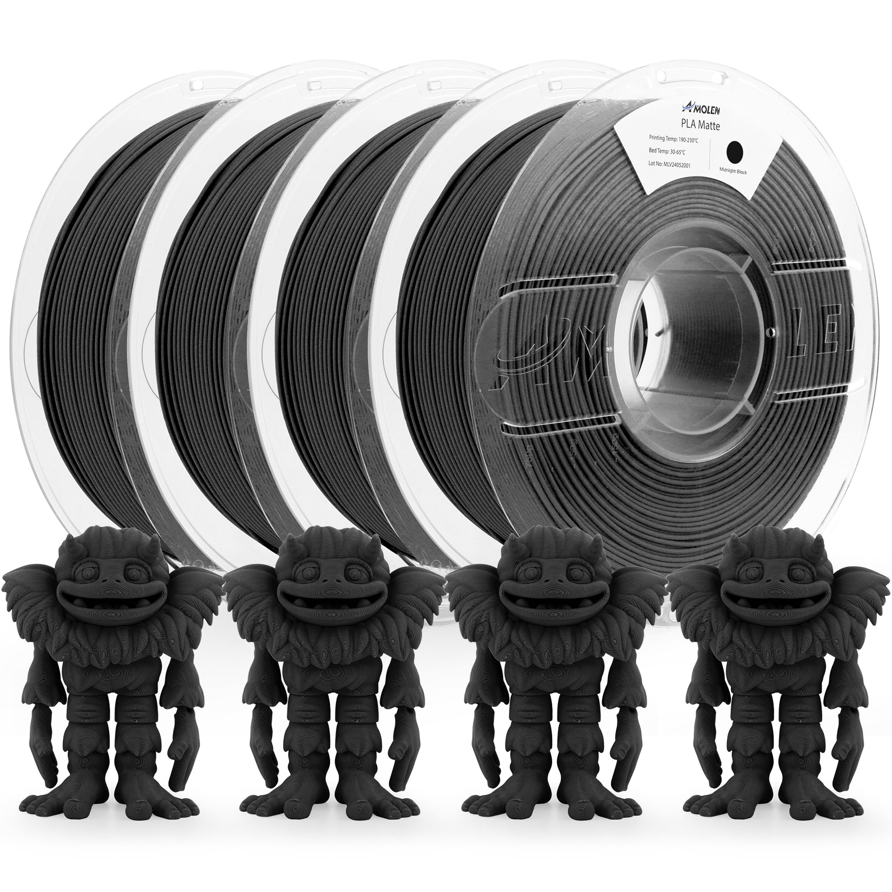 PLA Matte Basic 1.75mm Bundle, 4KG