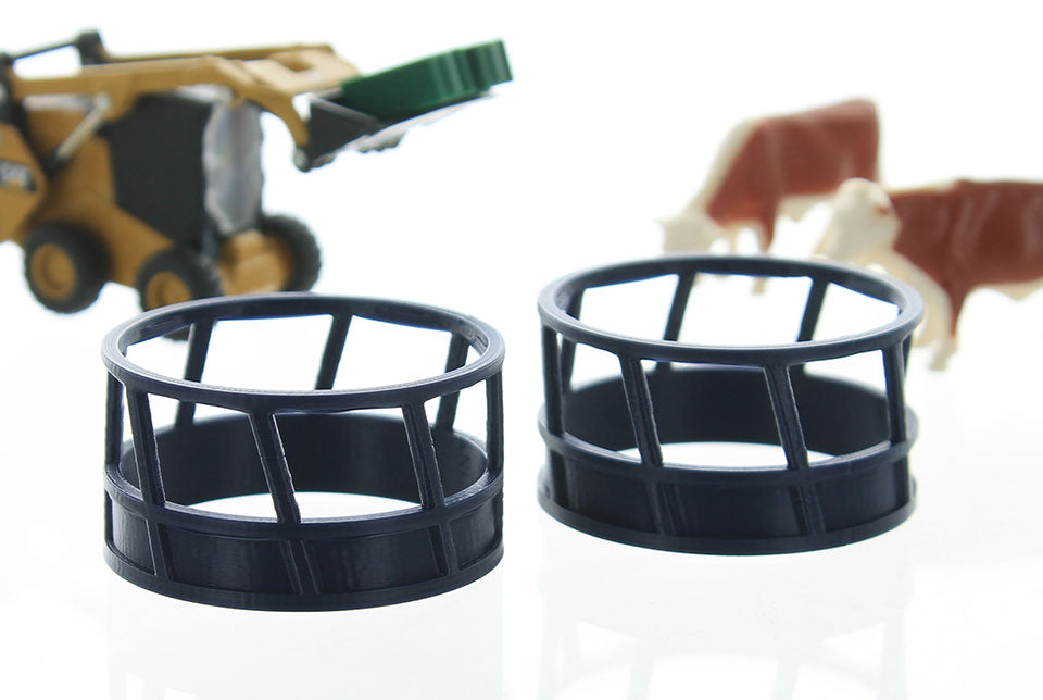 3D To Scale 64-300-BL 1/64 Scale Hay Feeder - 2 Pack Blue