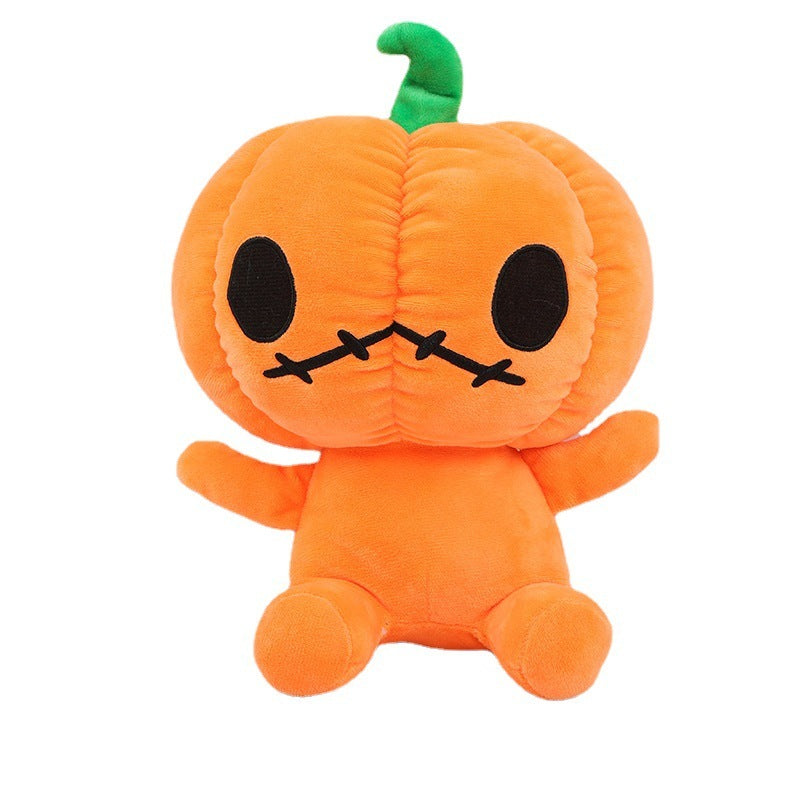 Halloween Plush Pumpkin Doll โ Soft Holiday Decoration Toy with Luminous Option