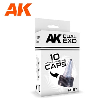 AK Interactive 1567 Dual Exo: Interchangeable Conical Shaped Caps 24mm Diameter