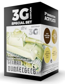 AK Interactive 11640 Modulation Series: German Dark Yellow 3G Acrylic Paint Set