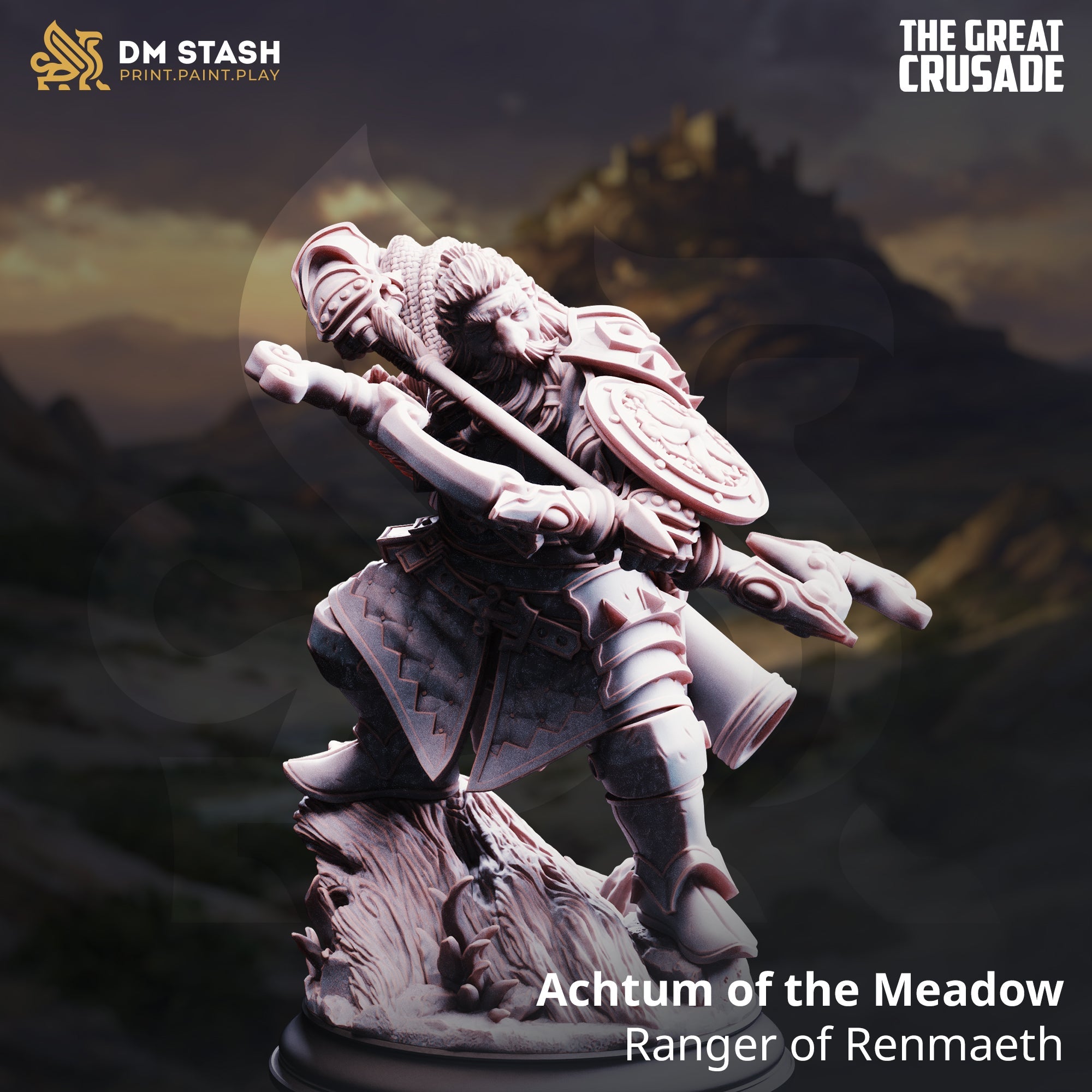 Achtum of the Meadow, Ranger of Renmaeth (Male Dwarf Ranger)