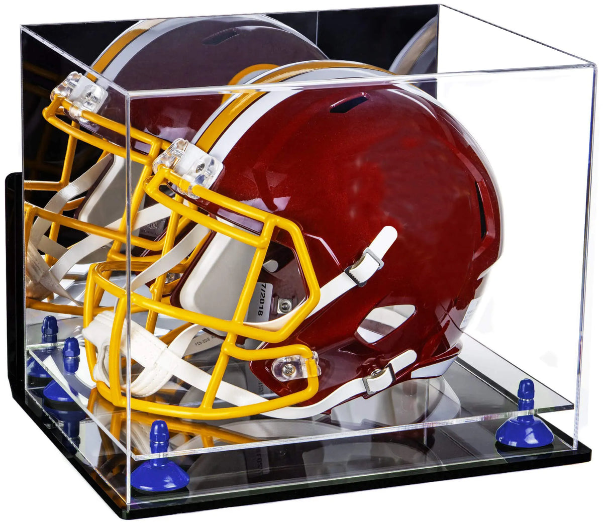 Acrylic Full Size Football Helmet Display Case - Mirror Wall Mounts (A002/V44)