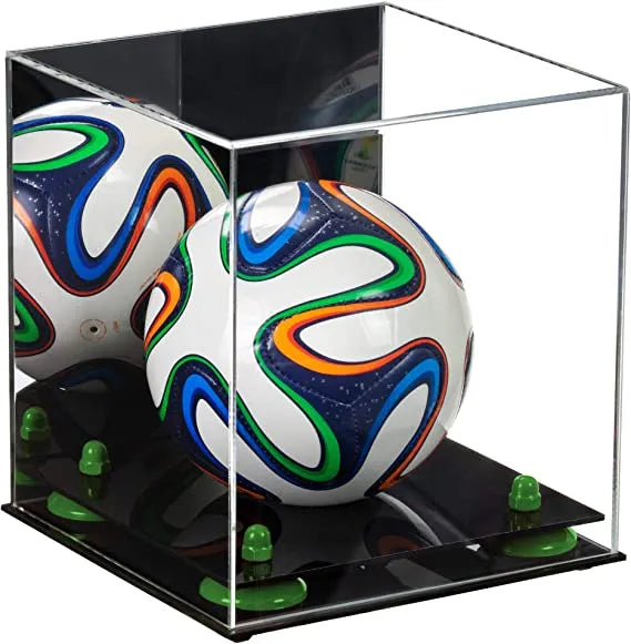 Mini/Miniature (not Full Size) Soccer Ball Display Case - Mirror No Wall Mounts (A015/B03)