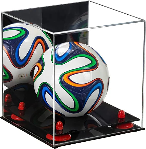 Mini/Miniature (not Full Size) Soccer Ball Display Case - Mirror No Wall Mounts (A015/B03)
