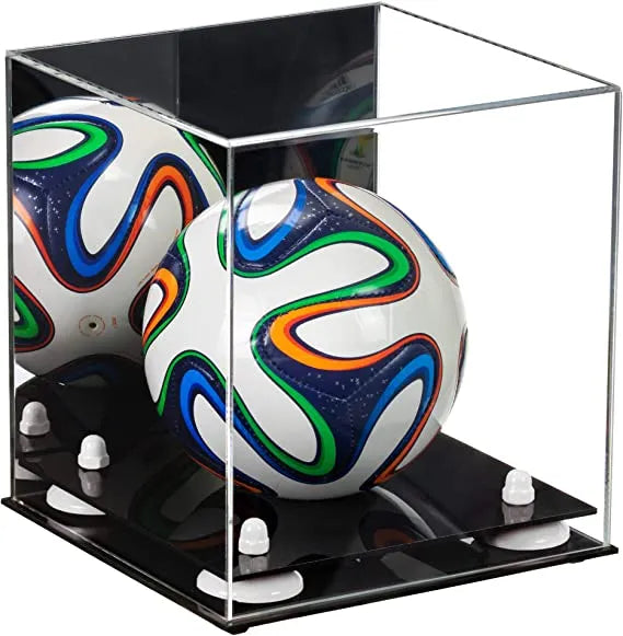 Mini/Miniature (not Full Size) Soccer Ball Display Case - Mirror No Wall Mounts (A015/B03)