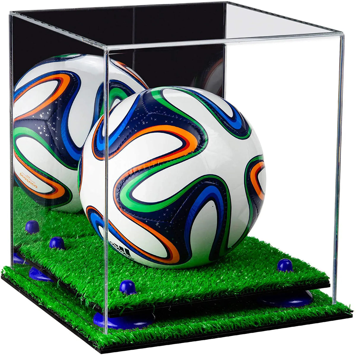 Mini/Miniature (not Full Size) Soccer Ball Display Case - Mirror No Wall Mounts (A015/B03)