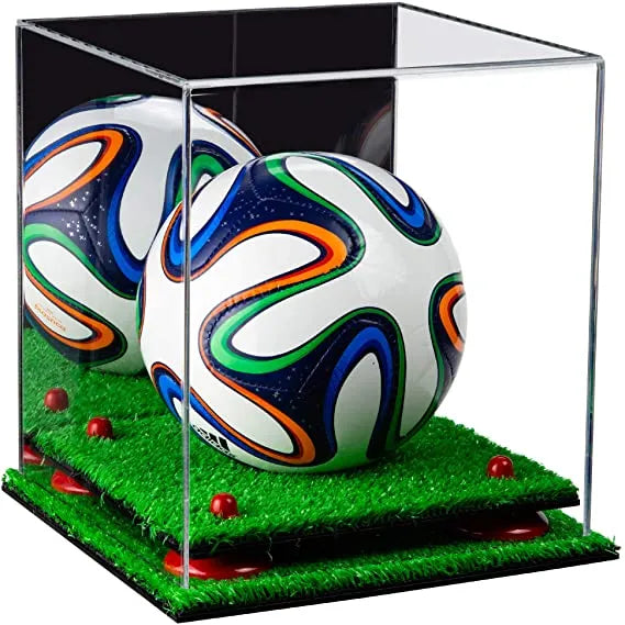 Mini/Miniature (not Full Size) Soccer Ball Display Case - Mirror No Wall Mounts (A015/B03)