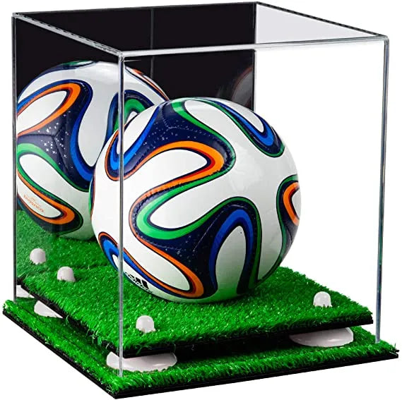 Mini/Miniature (not Full Size) Soccer Ball Display Case - Mirror No Wall Mounts (A015/B03)