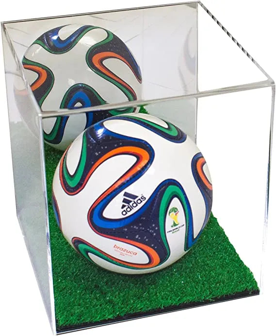 Mini/Miniature (not Full Size) Soccer Ball Display Case - Mirror No Wall Mounts (A015/B03)