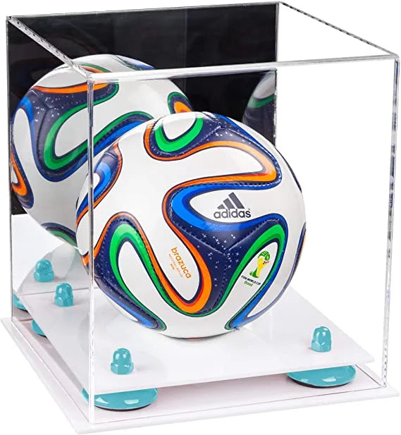 Mini/Miniature (not Full Size) Soccer Ball Display Case - Mirror No Wall Mounts (A015/B03)
