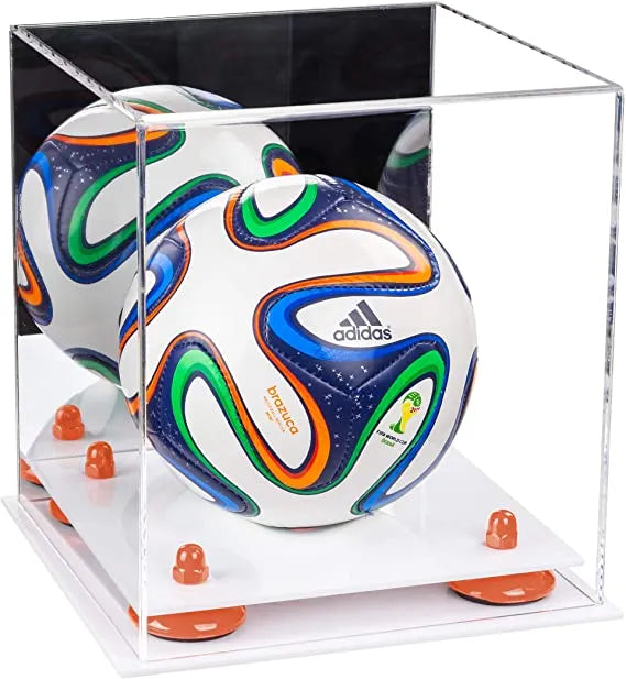 Mini/Miniature (not Full Size) Soccer Ball Display Case - Mirror No Wall Mounts (A015/B03)