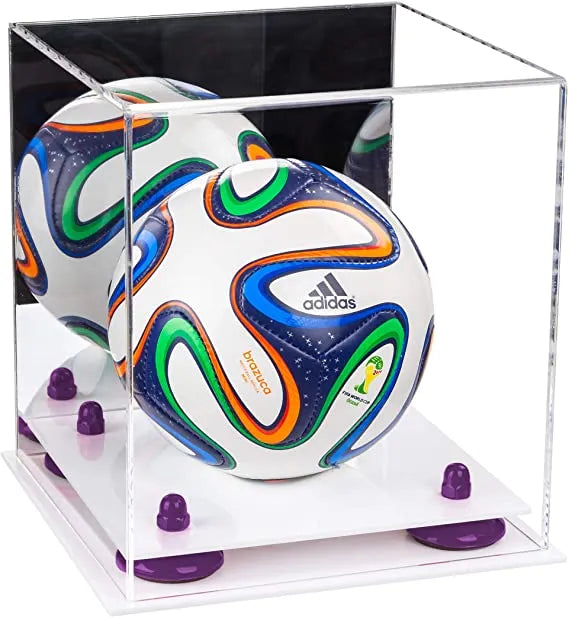 Mini/Miniature (not Full Size) Soccer Ball Display Case - Mirror No Wall Mounts (A015/B03)