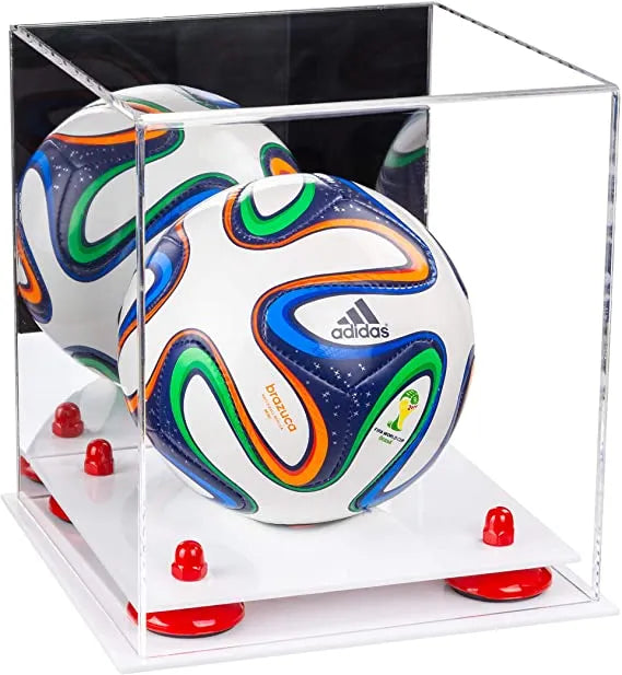 Mini/Miniature (not Full Size) Soccer Ball Display Case - Mirror No Wall Mounts (A015/B03)