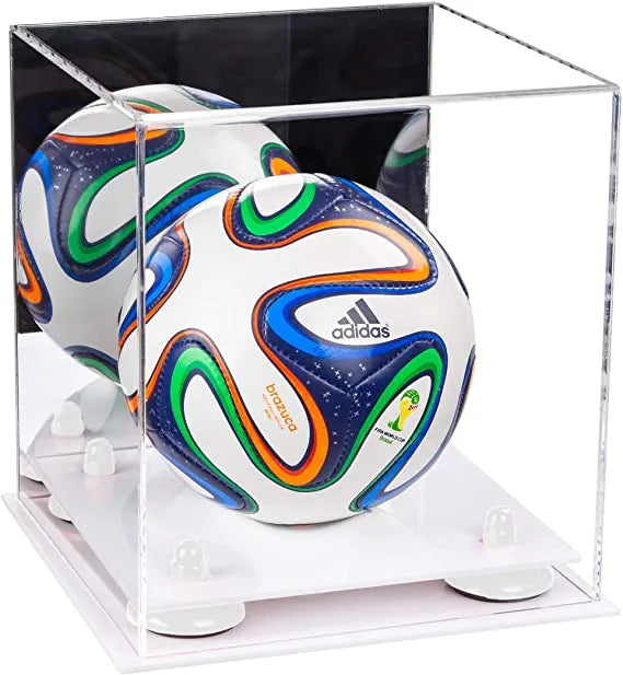 Mini/Miniature (not Full Size) Soccer Ball Display Case - Mirror No Wall Mounts (A015/B03)