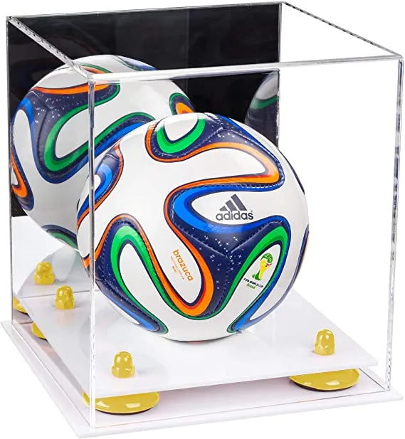 Mini/Miniature (not Full Size) Soccer Ball Display Case - Mirror No Wall Mounts (A015/B03)