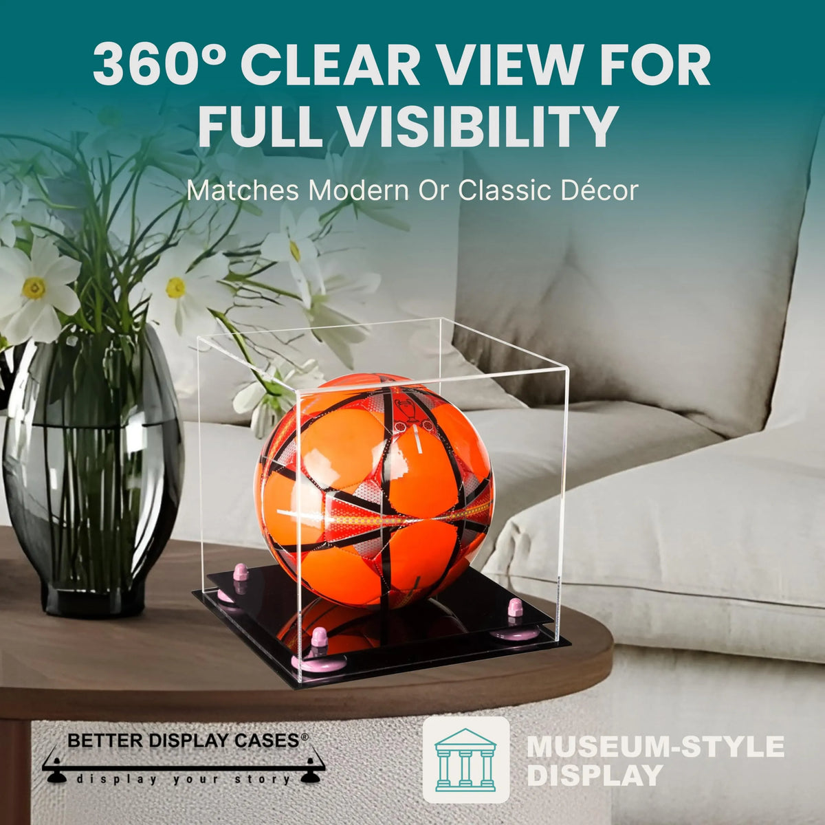 Acrylic Soccer Ball Display Case - Clear (A027/B02)