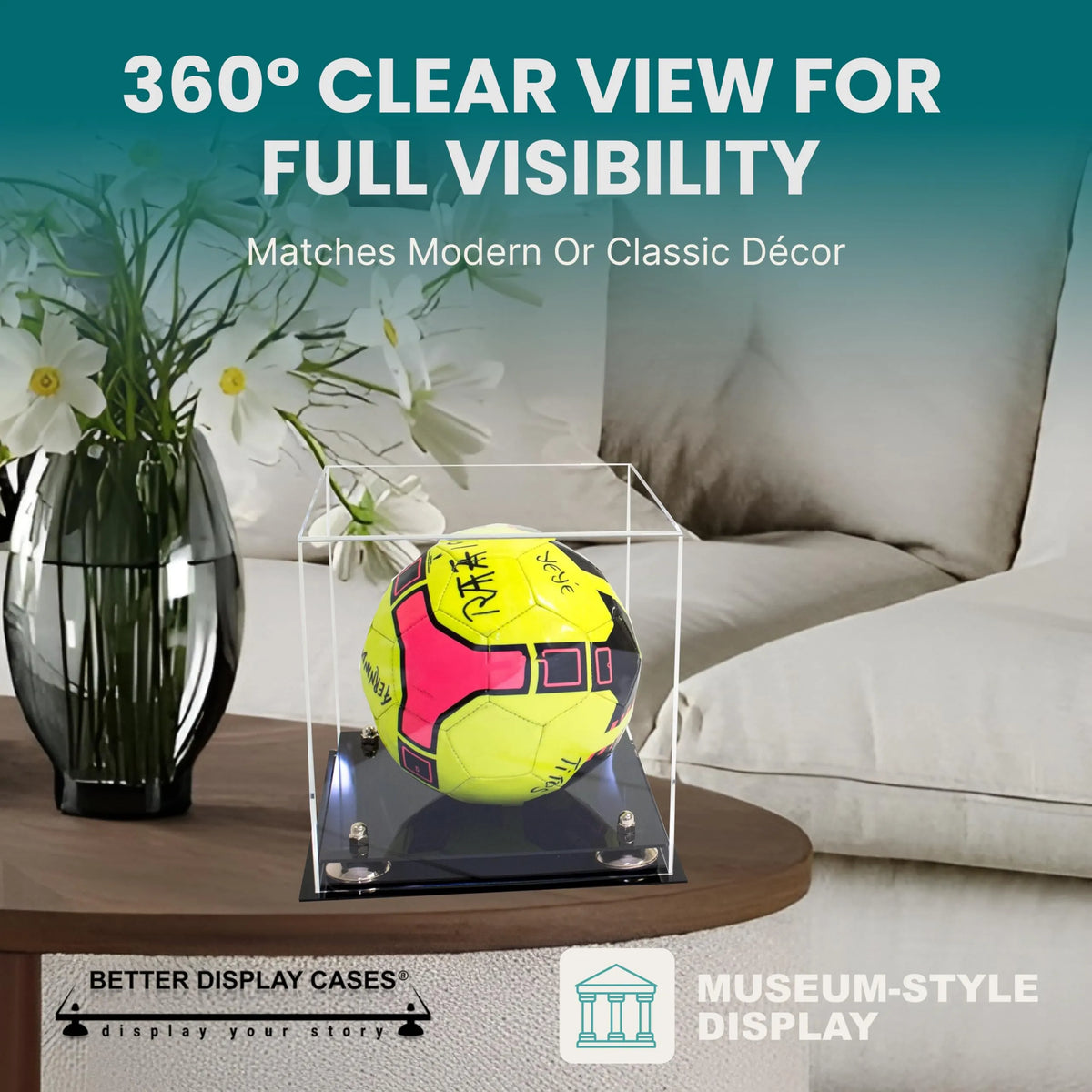 Acrylic Soccer Ball Display Case - Clear (A027/B02)