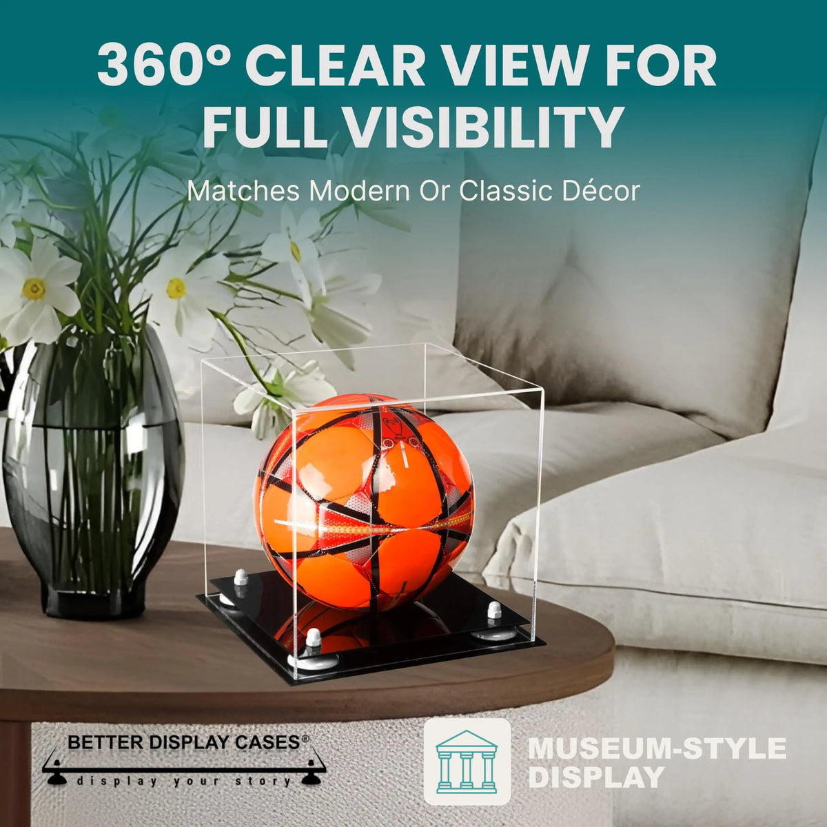 Acrylic Soccer Ball Display Case - Clear (A027/B02)