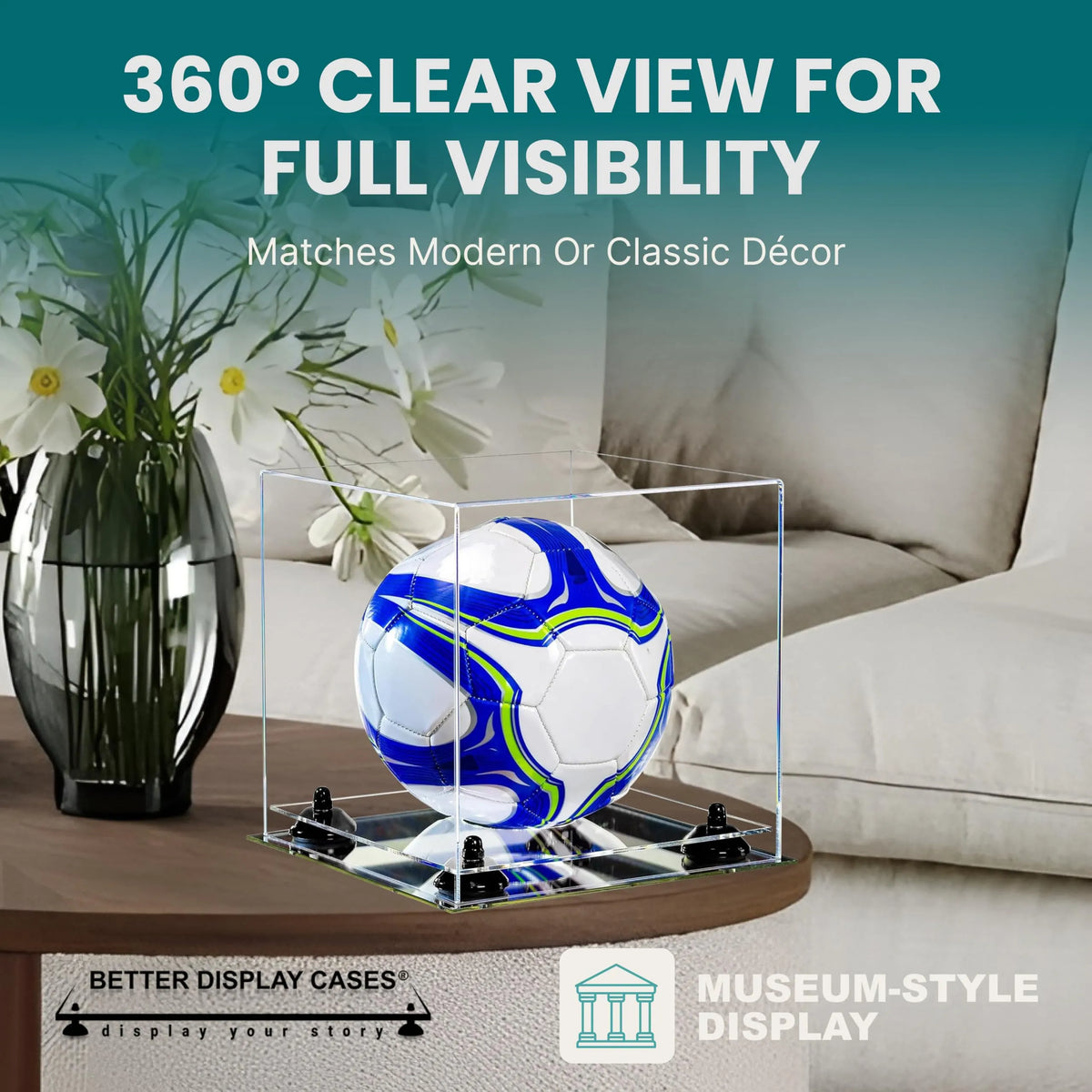 Acrylic Soccer Ball Display Case - Clear (A027/B02)