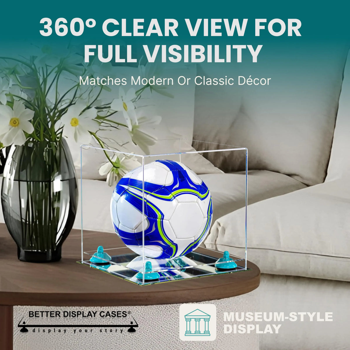 Acrylic Soccer Ball Display Case - Clear (A027/B02)