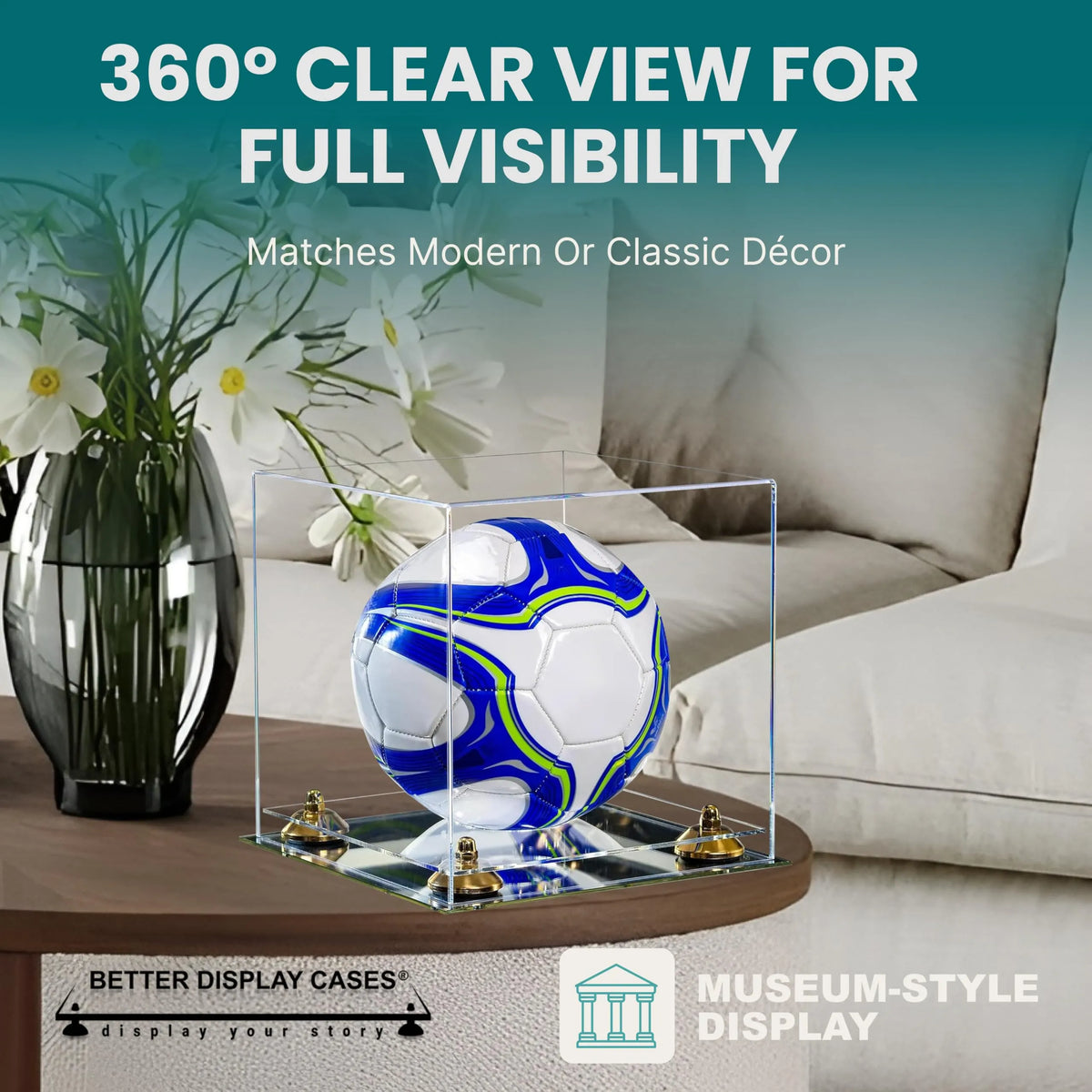 Acrylic Soccer Ball Display Case - Clear (A027/B02)