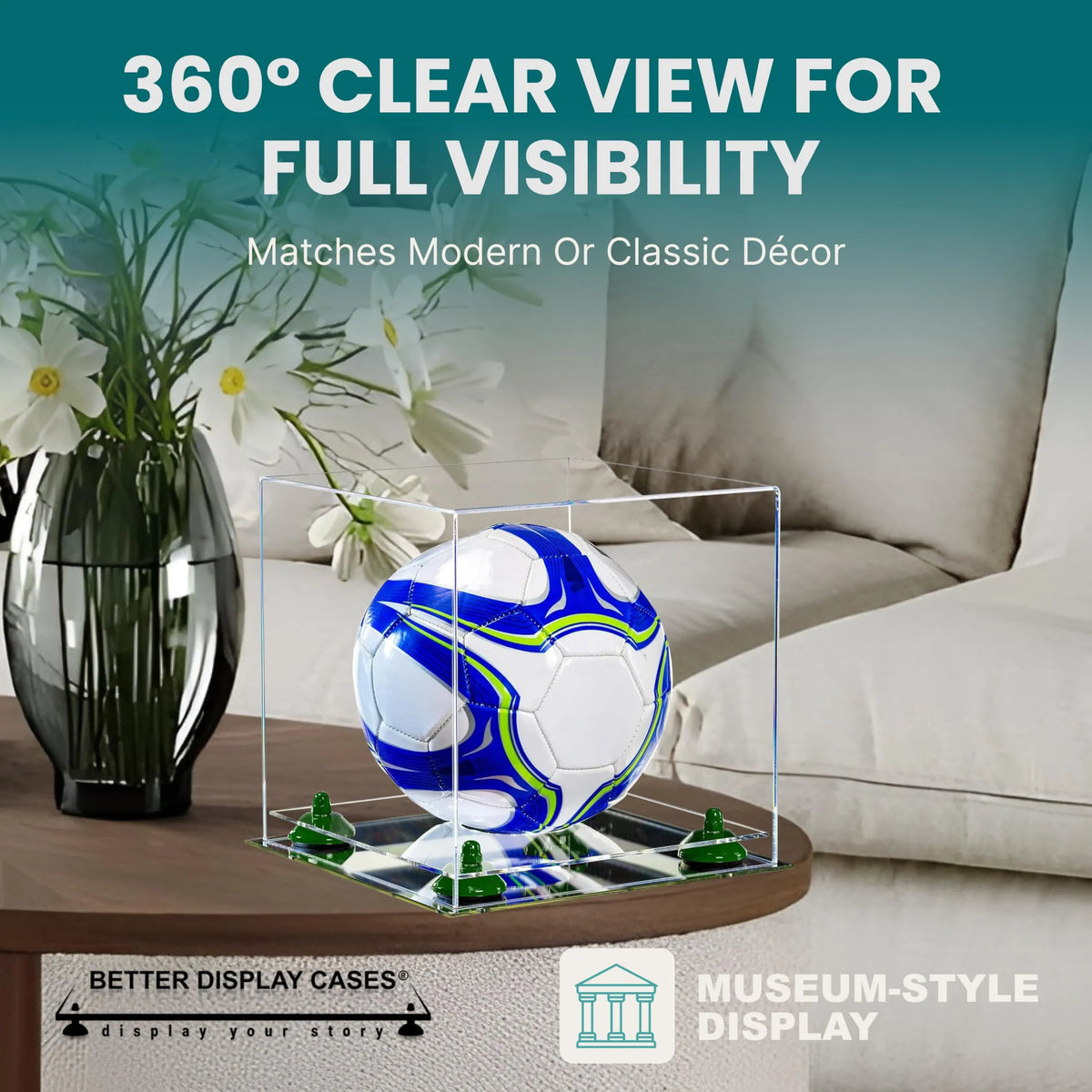 Acrylic Soccer Ball Display Case - Clear (A027/B02)