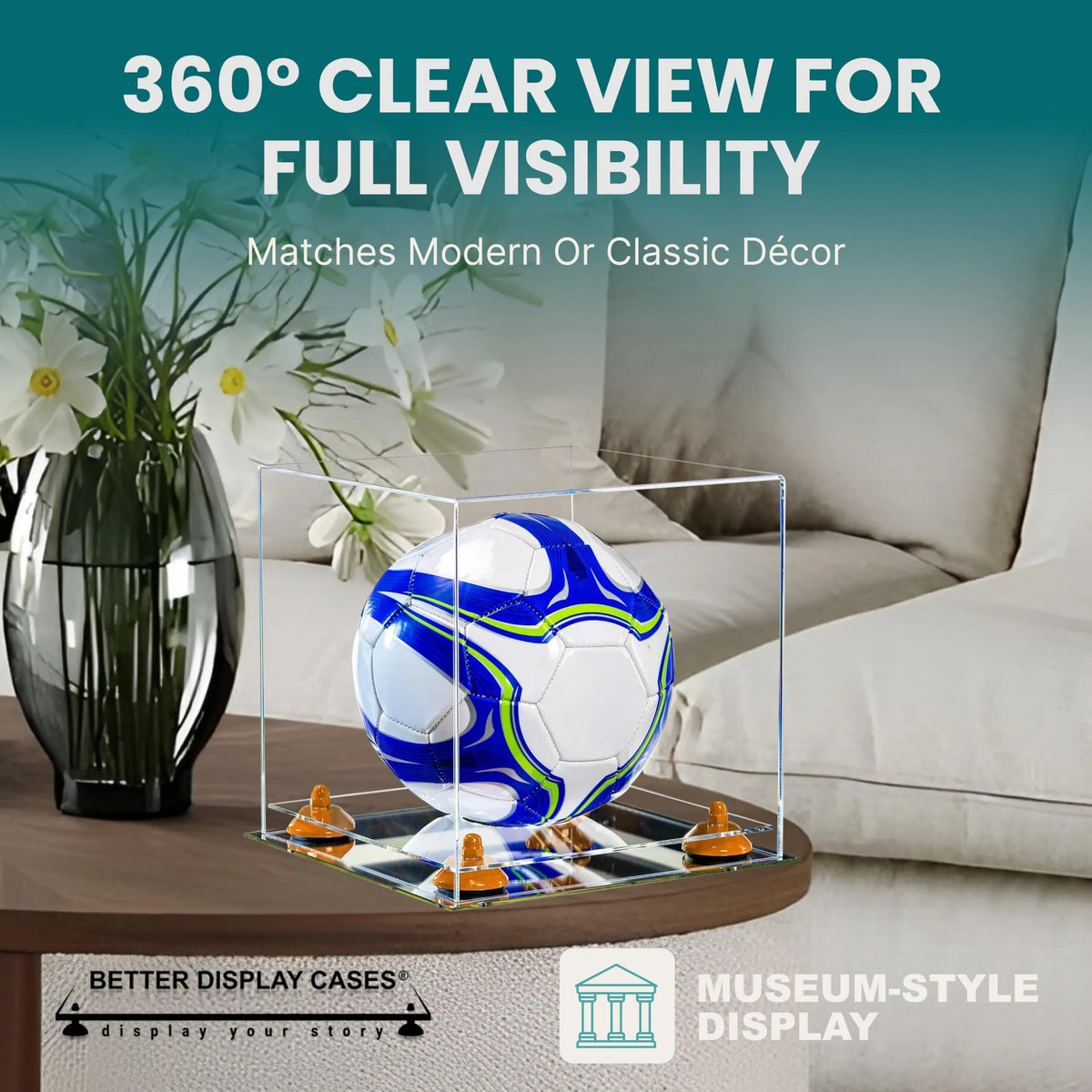Acrylic Soccer Ball Display Case - Clear (A027/B02)