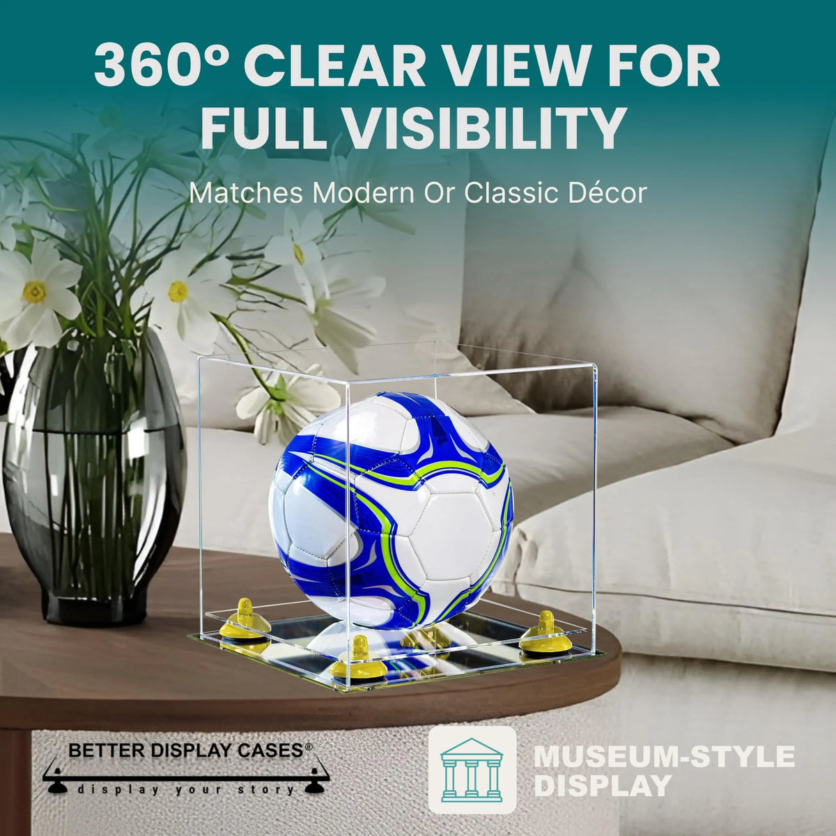 Acrylic Soccer Ball Display Case - Clear (A027/B02)