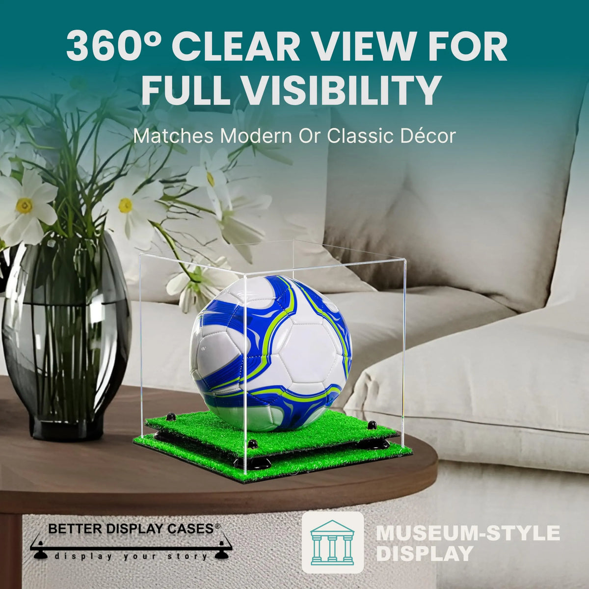 Acrylic Soccer Ball Display Case - Clear (A027/B02)