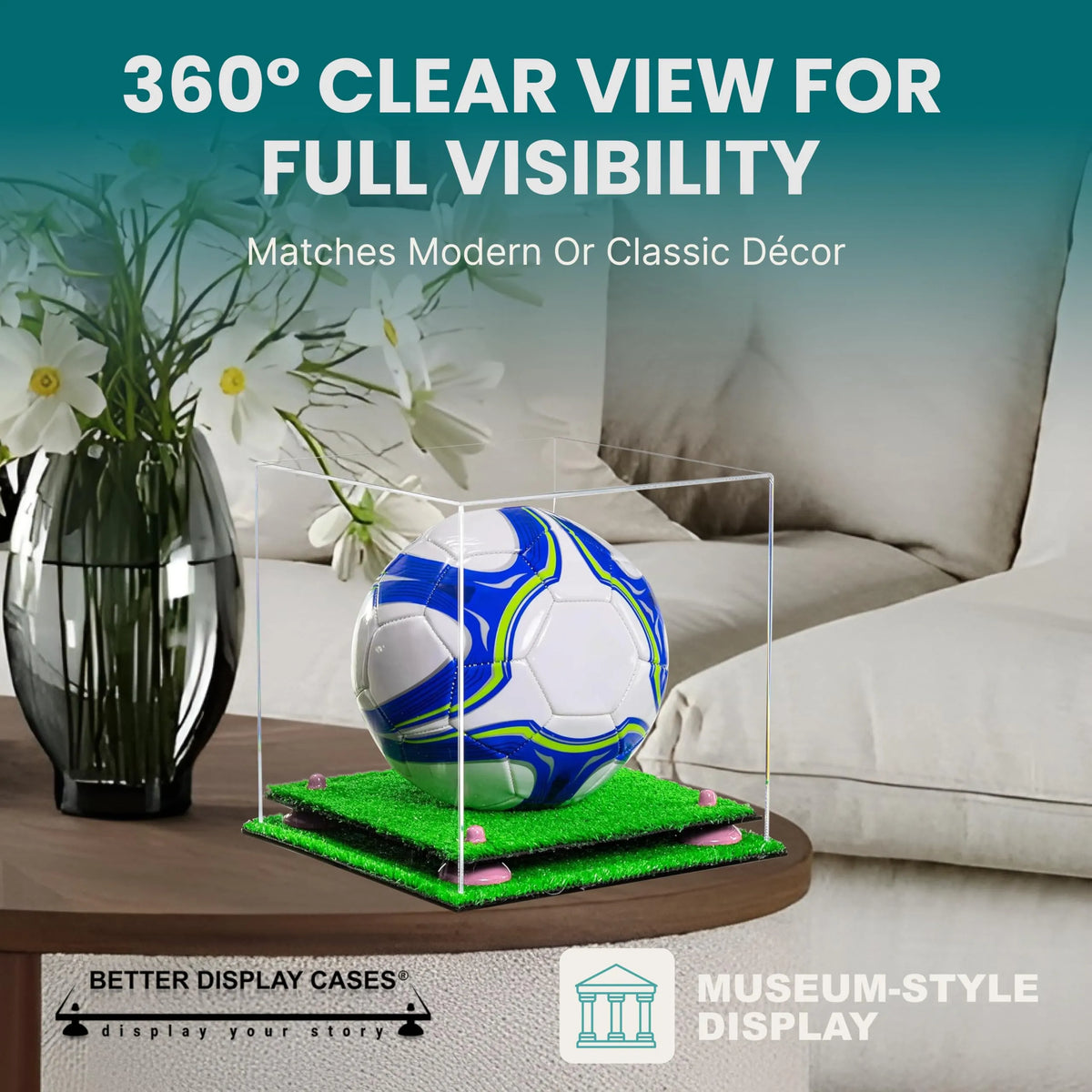 Acrylic Soccer Ball Display Case - Clear (A027/B02)