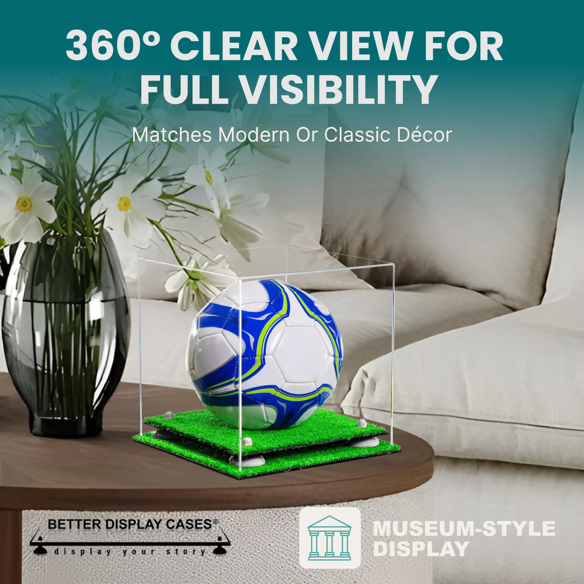 Acrylic Soccer Ball Display Case - Clear (A027/B02)