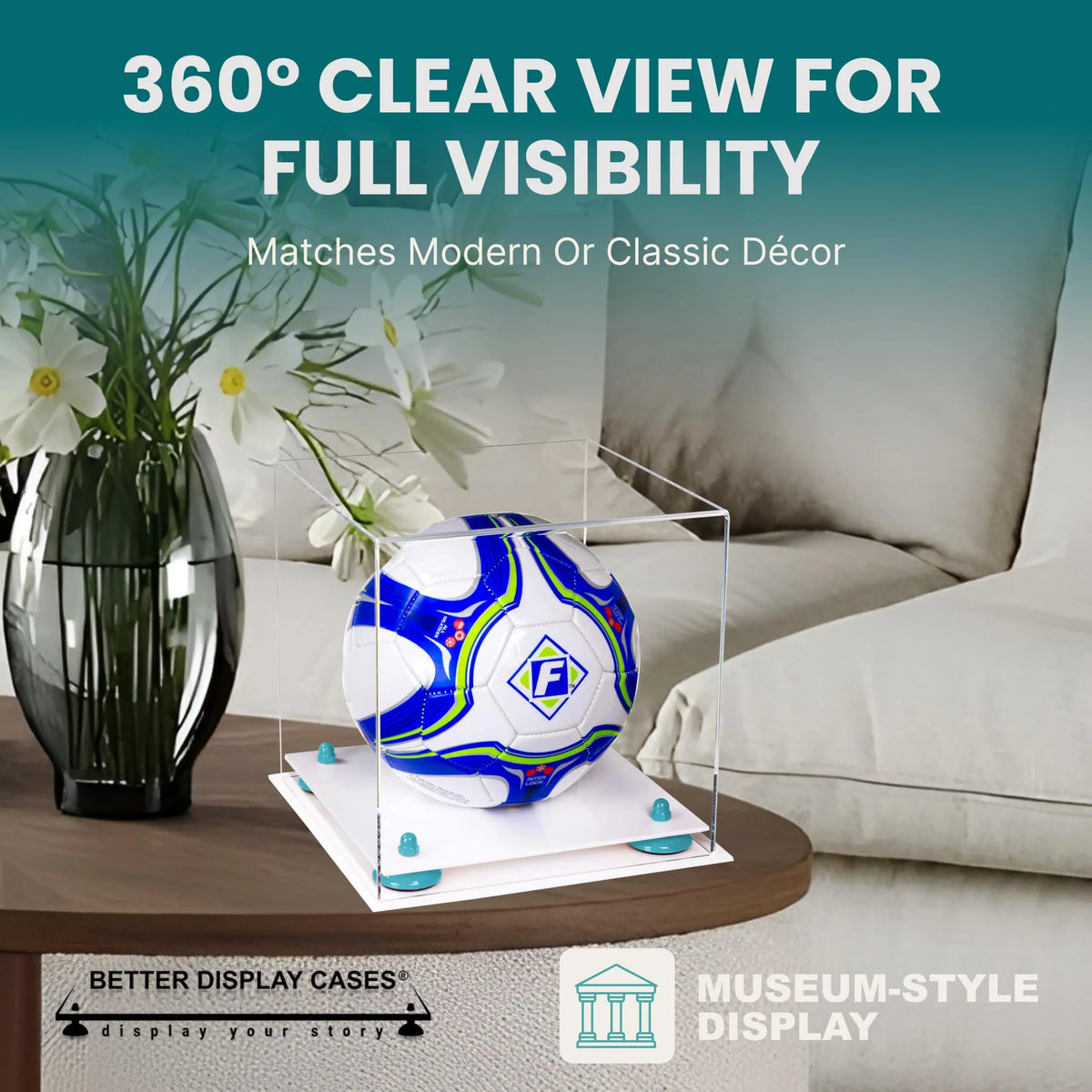 Acrylic Soccer Ball Display Case - Clear (A027/B02)