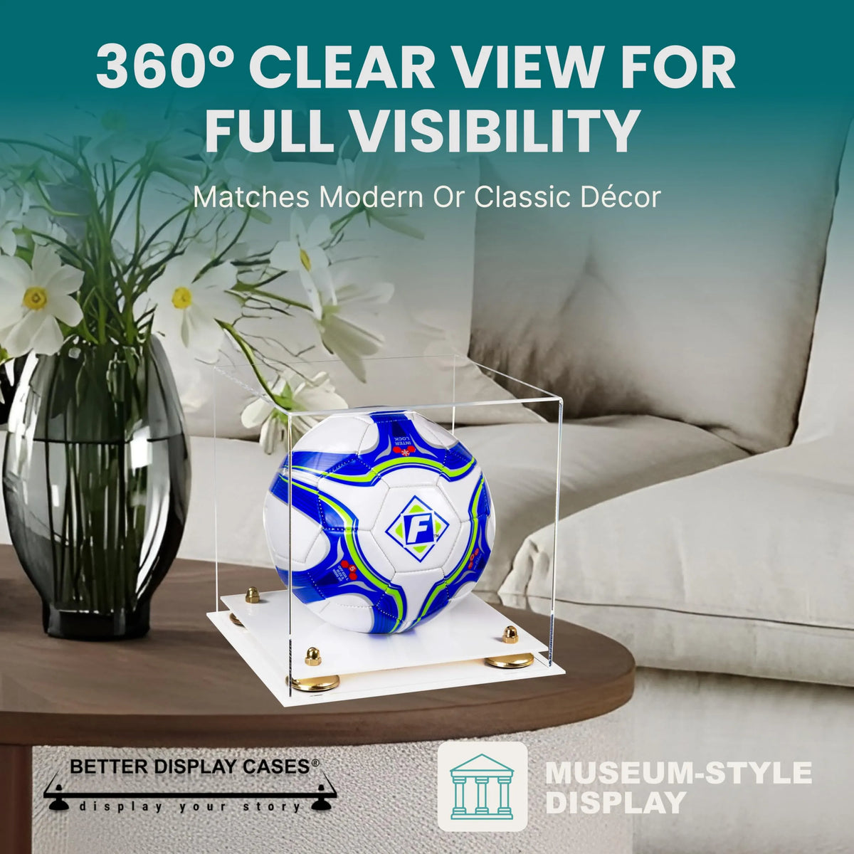 Acrylic Soccer Ball Display Case - Clear (A027/B02)
