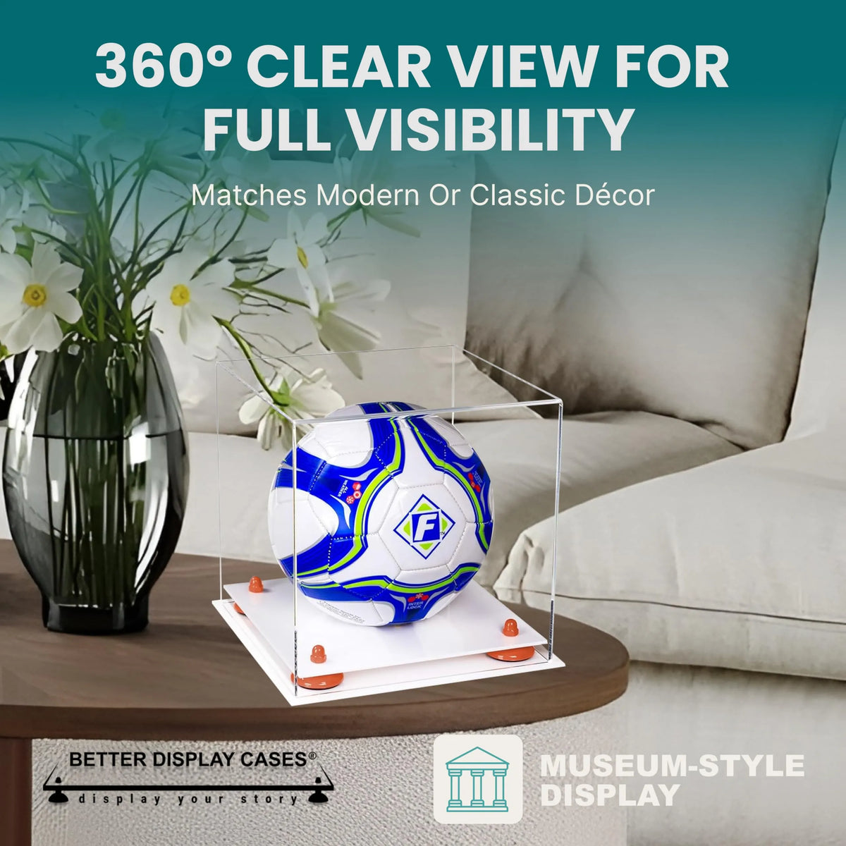 Acrylic Soccer Ball Display Case - Clear (A027/B02)