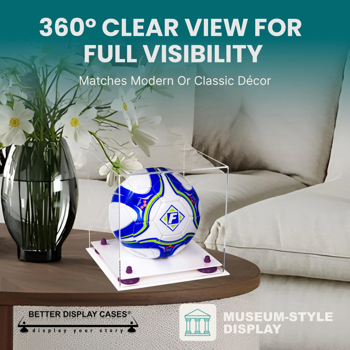 Acrylic Soccer Ball Display Case - Clear (A027/B02)